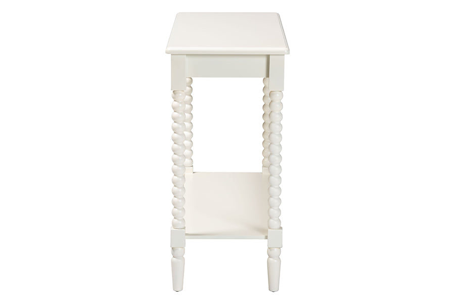 Baxton Studio Bayard Console Table with Bobbin Legs - Spindle Leg Accent Table with Shelf, Cottage Farmhouse Entryway or Living Room Furniture