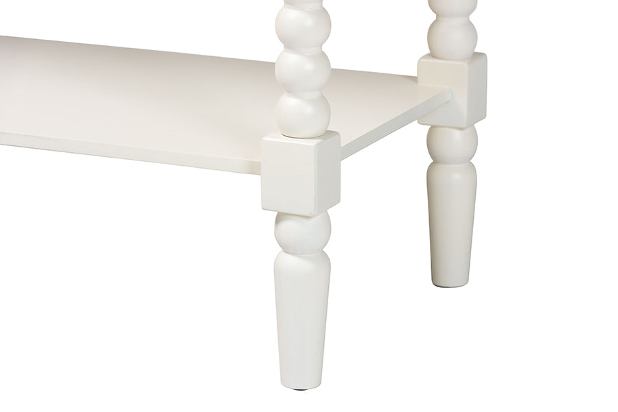 Baxton Studio Bayard Console Table with Bobbin Legs - Spindle Leg Accent Table with Shelf, Cottage Farmhouse Entryway or Living Room Furniture