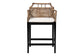 bali & pari Abiel Natural Rattan Counter Stool with Arms and Removable Cushion - Handwoven Wicker Stool with Mahogany Wood Frame, Coastal Boho Seating for Kitchen or Dining Area