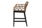 bali & pari Abiel Natural Rattan Counter Stool with Arms and Removable Cushion - Handwoven Wicker Stool with Mahogany Wood Frame, Coastal Boho Seating for Kitchen or Dining Area