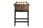 bali & pari Abiel Natural Rattan Counter Stool with Arms and Removable Cushion - Handwoven Wicker Stool with Mahogany Wood Frame, Coastal Boho Seating for Kitchen or Dining Area