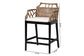 bali & pari Abiel Natural Rattan Counter Stool with Arms and Removable Cushion - Handwoven Wicker Stool with Mahogany Wood Frame, Coastal Boho Seating for Kitchen or Dining Area