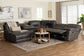 Baxton Studio Mistral 6-Piece Reclining Sectional Sofa with Left-facing Chaise Lounge - Suede Upholstered Modular Sectional with Storage