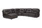 Baxton Studio Mistral 6-Piece Reclining Sectional Sofa with Left-facing Chaise Lounge - Suede Upholstered Modular Sectional with Storage