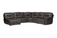 Baxton Studio Mistral 6-Piece Reclining Sectional Sofa with Left-facing Chaise Lounge - Suede Upholstered Modular Sectional with Storage