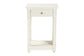 Baxton Studio Terentia Nightstand with Bobbin Legs - 1-Drawer Bedroom Side Table with Storage Shelf, White
