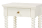 Baxton Studio Terentia Nightstand with Bobbin Legs - 1-Drawer Bedroom Side Table with Storage Shelf, White