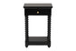 Baxton Studio Terentia Nightstand with Bobbin Legs - 1-Drawer Bedroom Side Table with Storage Shelf, Black