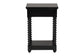 Baxton Studio Terentia Nightstand with Bobbin Legs - 1-Drawer Bedroom Side Table with Storage Shelf, Black