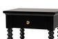 Baxton Studio Terentia Nightstand with Bobbin Legs - 1-Drawer Bedroom Side Table with Storage Shelf, Black