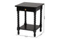 Baxton Studio Niklas Nightstand with Twisted Legs - 1-Drawer Bedroom Side Table with Storage Shelf, Black