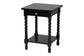 Baxton Studio Niklas Nightstand with Twisted Legs - 1-Drawer Bedroom Side Table with Storage Shelf, Black