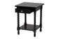 Baxton Studio Niklas Nightstand with Twisted Legs - 1-Drawer Bedroom Side Table with Storage Shelf, Black