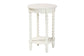Baxton Studio Sally Round Nightstand with Bamboo Inspired Legs - Scalloped Bedroom Side Table with Open Shelf, White
