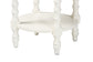 Baxton Studio Sally Round Nightstand with Bamboo Inspired Legs - Scalloped Bedroom Side Table with Open Shelf, White