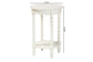 Baxton Studio Sally Round Nightstand with Bamboo Inspired Legs - Scalloped Bedroom Side Table with Open Shelf, White