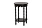 Baxton Studio Sally Round Nightstand with Bamboo Inspired Legs - Scalloped Bedroom Side Table with Open Shelf, Black