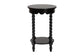 Baxton Studio Sally Round Nightstand with Bamboo Inspired Legs - Scalloped Bedroom Side Table with Open Shelf, Black
