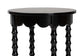 Baxton Studio Sally Round Nightstand with Bamboo Inspired Legs - Scalloped Bedroom Side Table with Open Shelf, Black