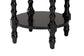 Baxton Studio Sally Round Nightstand with Bamboo Inspired Legs - Scalloped Bedroom Side Table with Open Shelf, Black