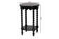 Baxton Studio Sally Round Nightstand with Bamboo Inspired Legs - Scalloped Bedroom Side Table with Open Shelf, Black