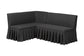 Baxton Studio Bryna 2-Piece Fabric Upholstered Dining Nook Bench Set - Corner Kitchen Banquette Seating with Skirted Base, L-Shaped Breakfast Nook for Small Spaces, Dark Grey