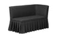 Baxton Studio Bryna 2-Piece Fabric Upholstered Dining Nook Bench Set - Corner Kitchen Banquette Seating with Skirted Base, L-Shaped Breakfast Nook for Small Spaces, Dark Grey