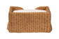 bali & pari Belita Natural Rattan Pet Bed with Scalloped Base - Handwoven Wicker Enclosed Lounge Bed for Dogs or Cats with Removable Cushion, 27.6"