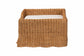 bali & pari Belita Natural Rattan Pet Bed with Scalloped Base - Handwoven Wicker Enclosed Lounge Bed for Dogs or Cats with Removable Cushion, 30.2"