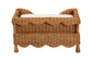 bali & pari Papina Natural Rattan Pet Bed with Scalloped Sides - Handwoven Wicker Enclosed Lounge Bed for Dogs and Cats with Removable Cushion, 25.6"