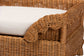 bali & pari Papina Natural Rattan Pet Bed with Scalloped Sides - Handwoven Wicker Enclosed Lounge Bed for Dogs and Cats with Removable Cushion, 25.6"