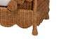 bali & pari Papina Natural Rattan Pet Bed with Scalloped Sides - Handwoven Wicker Enclosed Lounge Bed for Dogs and Cats with Removable Cushion, 25.6"