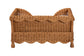 bali & pari Papina Natural Rattan Pet Bed with Scalloped Sides - Handwoven Wicker Enclosed Lounge Bed for Dogs and Cats with Removable Cushion, 31.5"