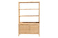bali & pari Mortis Natural Rattan Open-Shelf Storage Cabinet - 4-Tier Display Shelf with Double Door Base, Coastal Boho Wicker Bookcase or Hutch for Living, Dining Room or Office Organization