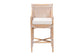 bali & pari Allen Natural Rattan Counter Stool - Handwoven Wicker Stool with Lattice Back and Removable Cushion, Counter Height Seating for Kitchen Island or Lounge