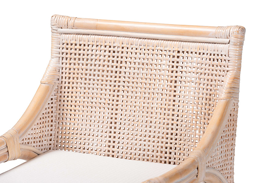 bali & pari Allen Natural Rattan Counter Stool - Handwoven Wicker Stool with Lattice Back and Removable Cushion, Counter Height Seating for Kitchen Island or Lounge