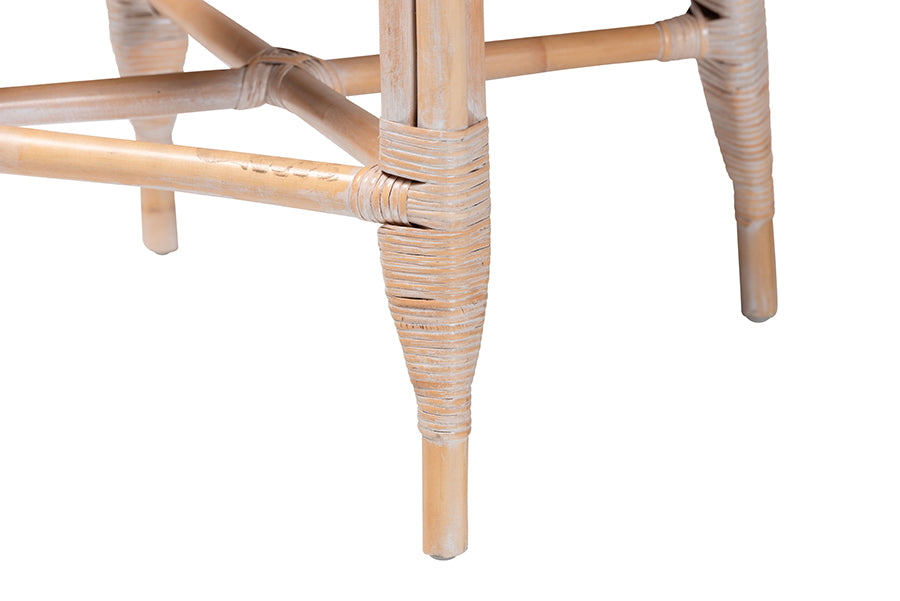 bali & pari Allen Natural Rattan Counter Stool - Handwoven Wicker Stool with Lattice Back and Removable Cushion, Counter Height Seating for Kitchen Island or Lounge