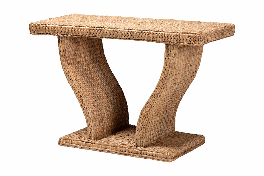 bali & pari Alyssa Seagrass Console Table - Handwoven Display Table with Sculptural Frame for Entryway, Hallway, or Living Room