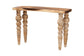 bali & pari Nasnan Teak Wood Console Table with Seagrass and Bobbin Legs - Sculptural Narrow Entryway Table with Hand-wrapped Turned Legs for Hallway, Living Room, or Walkway