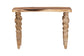 bali & pari Nasnan Teak Wood Console Table with Seagrass and Bobbin Legs - Sculptural Narrow Entryway Table with Hand-wrapped Turned Legs for Hallway, Living Room, or Walkway