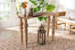 bali & pari Nasnan Teak Wood Console Table with Seagrass and Bobbin Legs - Sculptural Narrow Entryway Table with Hand-wrapped Turned Legs for Hallway, Living Room, or Walkway