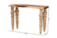 bali & pari Nasnan Teak Wood Console Table with Seagrass and Bobbin Legs - Sculptural Narrow Entryway Table with Hand-wrapped Turned Legs for Hallway, Living Room, or Walkway