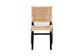 bali & pari Lesia Natural Rattan Dining Chair with Cushion - Handwoven Wicker Side Chair with Mahogany Wood Frame, Coastal Boho Style Seating for Kitchen or Dining Room, Espresso Brown
