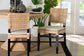 bali & pari Lesia Natural Rattan Dining Chair with Cushion - Handwoven Wicker Side Chair with Mahogany Wood Frame, Coastal Boho Style Seating for Kitchen or Dining Room, Espresso Brown