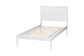 Baxton Studio Lara Twin Platform Bed - Modern Wood Bed Frame with Laser-Cut Decorative Headboard Overlay, White