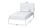 Baxton Studio Lara Twin Platform Bed - Modern Wood Bed Frame with Laser-Cut Decorative Headboard Overlay, White