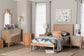Baxton Studio Lara Twin 4-Piece Bedroom Set - Modern Wood Bed Frame with Matching Nightstands and Dresser, Decorative Laser-Cut Overlay, oak Brown