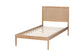 Baxton Studio Lara Twin Platform Bed - Modern Wood Bed Frame with Laser-Cut Decorative Headboard Overlay, Oak Brown