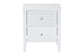 Baxton Studio Lara Nightstand - 2-Drawer Bedside Table with Laser-Cut Geometric Overlay for Bedroom or Guest Room, White