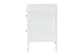 Baxton Studio Lara Nightstand - 2-Drawer Bedside Table with Laser-Cut Geometric Overlay for Bedroom or Guest Room, White